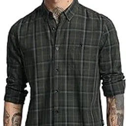 the bear house Men's Checkered Slim Fit Shirt-picture-53
