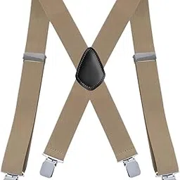 lyla Suspenders for Men Fashion Elastic Straps for Wedding Formal Events Business Beige-picture-34