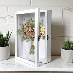 Art Street Shadow Box for Memories, Memory Collection Box with Slot On Top, Beautiful Moments in a Shadow Box, Gift Frame (White, A4)-picture-13