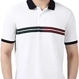 peter england Men's Cotton-Polyester Statement Stripe Polo Shirt – Casual Wear | Sleek & Stylish-picture-44