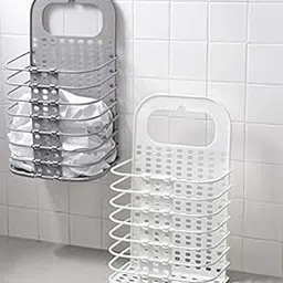 VATTU Plastic Multipurpose Hanging Laundry Basket for Washing Machine Kitchen Bathroom Kids Dirty Clothes Storage-image-86