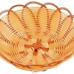 Alcoa PrimePlastic Craft Woven Fruit Food Containing Basket Holder Orange Brown-picture-46