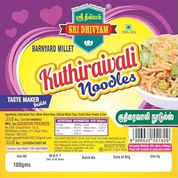 Sri Dhivyam Kuthiravalli Noodles | Barnyard Millet Noodles | udalu Noodles | Shyama Noodles 180gm Pack of (4)-image-2