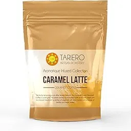 Tariero's Caramel Latte Flavoured Whole Bean Gourmet Coffee (100 Gram) | Medium Roast-picture-40