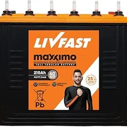 Livfast Maxximo Tall Tubular High-Performance Battery MXTT 2460N | 210 Ah | 60 Months Warranty | High Capacity, Long Lasting Power Backup for Heavy Appliances-picture-18