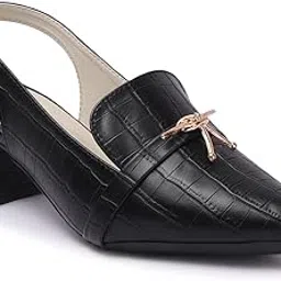 Women Comfortable Block Heel Pointed Toe Slingback Fashion Shoes for Party, Office use, Casual use-image-82