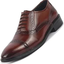 fausto Men Genuine Leather Formal Lace Up Brogue Shoes for Office | Meeting Event Shoes with Comfort-picture-52