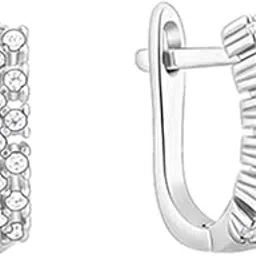 giva 925 Silver Rose Gold 18k gold Plated Zircon Hoop Earrings Semi Hoops | Gifts for Women & Girls-picture-15