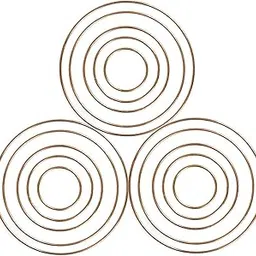 15Pcs Gold Metal Rings Hoops Metal Macrame Rings Metal Floral Hoop Metal Rings Supplies for Wreaths Macrame Projects,Dream Catcher,DIY Wall Hanging Crafts (2 Inch, 3 Inch, 4 Inch, 5Inch, 6Inch)-image-0