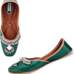 Oxidised Ghungroo Punjabi Jutti for Women | Bridal Soft Leather ethnic Juttis | Bite and Pinch Free Jutis | Casual Flat Stylish Mojari for Ladies | Ethnic stylish Flats for Girl | Choker mojdi-image-84