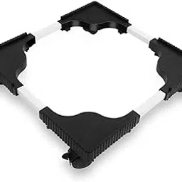 Adjustable Top Load Washing Machine Stand/Refrigerator Trolley/Multiple use Cooler/Wardrobe/Dish Washer/Trolley Capacity 140 Kg Min-16.5X19.5 Max-25.5X32 (Black)-picture-18