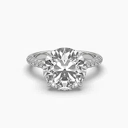 goldhartz 925 Sterling Silver 5.24 ctw Round Cut Moissanite Engagement Ring | 18k Gold Plated Classic 4-Prong with Side Stones | Luxury Fine Jewelry for Women-picture-39