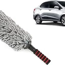 Ultra Soft Microfiber Brush||Interior and Exterior Multipurpose Car Cleaning Duster||Lint Free Grey Smooth Cleaner for Car Office Home Use with Storage Bag for - Hyundai Xcent-image-11