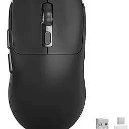 Uiosmuph G01 Wireless Mouse, USB C Rechargeable Ergonomic Computer Mouse, 2.4GHz Optical with USB Receiver & Type C Adapter for Laptop, PC, Mac, Chromebook - Black-picture-13