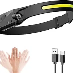 KANABEE LED Headlamp with All Perspectives Induction 230° Illumination, 350 Lumens, 2 in 1 Lightweight Head Lights, Weather-Proof, Type C Rechargeable Head Lamp for Camping,Sensor Outdoor Headlight-image-1