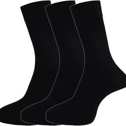 dollar Full Length Cotton Comfort Socks for Men, Compact Cotton Stretch Crew/Mid Calf Length Socks (Free Size Pack of 3) image 1