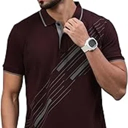 classic polo Men's Half Sleeve Polo Neck Slim Fit Printed T-Shirt-picture-44