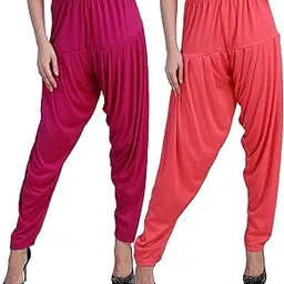 magilam Women's Pack 2 Viscose Patiala Pants Biscuit Multicolour-picture-13