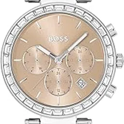 BOSS Andra Qtz Multifunction Carnation Gold Round Dial Women's Watch|Stainless Steel Material|Silver Color Band - 1502693-picture-11