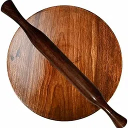 Sheesham Wooden Pure Rosewood Wooden Chakla Belan Rolling Pin Board/Roti Maker/Chakla Belan/Chapati Maker/papad (chakla12 inch,Belan12 inch) (12 inch) (12inch)-image-7