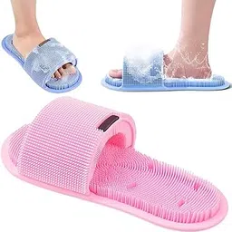 Prostuff.inยฎ ๐๐๐๐ฌ Foot Scrubber Washing Slipper With Suction Cup Massage Your Feet To Improve Blood Circulation & Soothes Non-Slip Foot Cleaner For Shower Exfoliating Dead Skin Remover Multicolor image 1