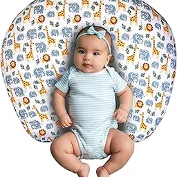 Balakrithi Premium Feeding Pillow for New Born | 3 Months Warranty | Newborn Baby Feeding Pillow, Breastfeeding Pillow with Removable 100% Double Layered Cotton Cover (Animal-White)-image-19