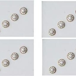 generic OJ Pearl Kukmkum Bindi | Sticker Bindi | Moti Diamond Stud White Beautiful Color Bindi | Beautiful Elegant Bollywood Style Medium Bindi Tikka Gift-able For Women’s & Girl’s Pack Of 4-picture-6