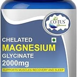 Magnesium Glycinate Tablets | High Absorption Chelated form for Muscle Recovery, Sleep & Nerve Health | 2000mg Per Serving – 60 Veg Tablets-picture-32