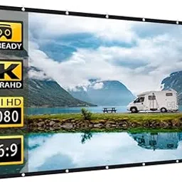 SAVSOL 60 Inch Portable Projector Screen HD 16:9 White Video Projection Foldable Eyelet for Home Theater Movies Indoors Outdoors M+9-picture-14