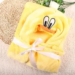 First Kick New Born Baby Blanket Pack of Super Soft Bathrobe Baby Wrapper Durable Fleece Polyester Cum Baby Bath Towel for Baby Boys, Baby Girls, Babies (80cm x 80cm, 0-6 Months) Yellow-picture-32