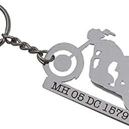 SILVER VALLEY Silver Pebbles Customized Bike Keychain - Steel, Engraved, for Bike Lovers-image-57