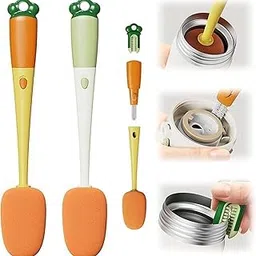 3-in-1 Baby Bottle Brush Cleaner Set – Multifunctional Bottle Cleaning Brush with Replaceable Sponge Head and Silicone Nipple Cup Cleaner Types of Bottles and Accessories-image-13