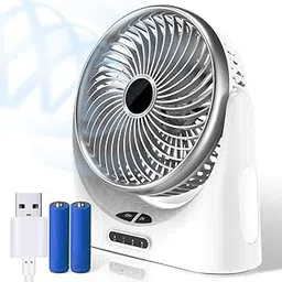 Rylan Table Fan High Speed Desk Fan Table Fan Rechargeable with Night Light 6'', USB & 4000mAh Battery Operated Fan 3 Speed, Electric Fan for Baby Care, Outdoor Camping, RV, Bedroom+-picture-40