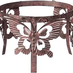 evergreen garden Evergreen Butterfly Adorned Metal Gazing Ball Stand-picture-13