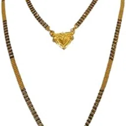 Elegant Traditional Gold-Plated Black Bead Mangalsutra for Women | Double Pendant Design | Daily & Festive Jewelry (Pack Of 2) Model 4-picture-37