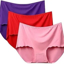luvreena Women’s Seamless Underwear Soft Stretch Briefs Invisibles Hipster No Show Bikini Panties 3 Pack(Color May Vary)-picture-56