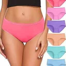 shaperx Womens Blenld Stretch Breathable No Show Bikini Underwear Regular All Day Comfort Assorted Colour Pack of 4-picture-32