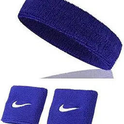 Benstar Sweatband Wrist & Head Band/Wrist Support for Gym & Sports Activities (Blue)-image-93