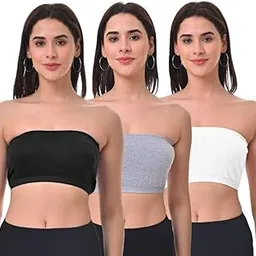 Adira | Strapless Tube Bra for Women | Bandeau Bra for Women | Strapless Bra | Silicone Anti-Slip Band | Triple Layer Front Panel | Conceals Visibility of Nipples | Pack of 3-picture-24