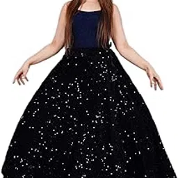 binori Women's Designer Fancy Velvet Sequin Skirt for Wedding Party-picture-19
