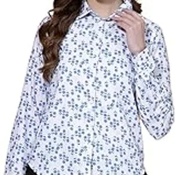 oomph! Women's Cotton Regular Fit Floral Button Down Shirt-picture-35