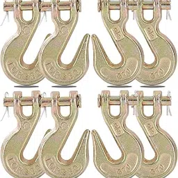 8 Pack 3/8" Clevis Grab Hooks, Grade 70 Forged Steel Chain Hook for 3/8 Inch Tow Chain, Heavy Duty Tow Hook 6600 Lbs Working Load Limit for Trailer Truck Transport-image-31