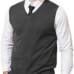 daily dude Mens Woolen V-Neck Sleeveless Soft & Lightweight Comfortable Fit for Formal, Office & Casual Sweaters for Winter wear-picture-19