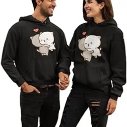 couples emotion Peach Goma Oversize Hooded for Couples | Bubu Dudu Long Sleeve Drop Shoulder | Western Oversized Black Hoodie for Gift | Couple Western Oversized Black Hoodie for Winter-picture-41