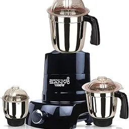 Masterclass Sanyo 1000 Watts Black Mixer Grinder with 3 Steel Jar (1 Large Jar, 1 Medium Jar, 1 Chutney Jar) Item Name (aka Title)-image-10