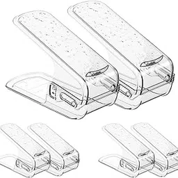 Brikipth Shoes Display Stand, Shoe Rack Organizer, Shoe Rack for One Pair of Shoes, Space Saving, 50%, 3 Levels Adjustable Thickness Double Layer, Shoe Rack for Closet (6)-image-92