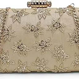 mochi Women Ethnic/Wedding Silk Hard Body Lock closure Embroidered Clutches-picture-20