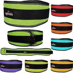 APRODO Regular Unisex 5’’ inch Wide Nylon Eva Waist Support Belt, Pressurized Weightlifting Fitness Training Lumbar Back Supporting Safety Belt (Multicolor)-picture-41