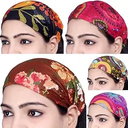 sarjana handicrafts Lot 10 Pieces Womens Mens Cotton Headband Printed Hairband Bandana Wrap Band (Multicolored)-picture-20
