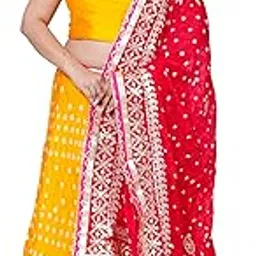 Ethnic Traditional Trending Heavy Gota Patti Border Work Bandhani Lehenga Choli with Designer Silk Work Dupatta (Running Blouse)-picture-28